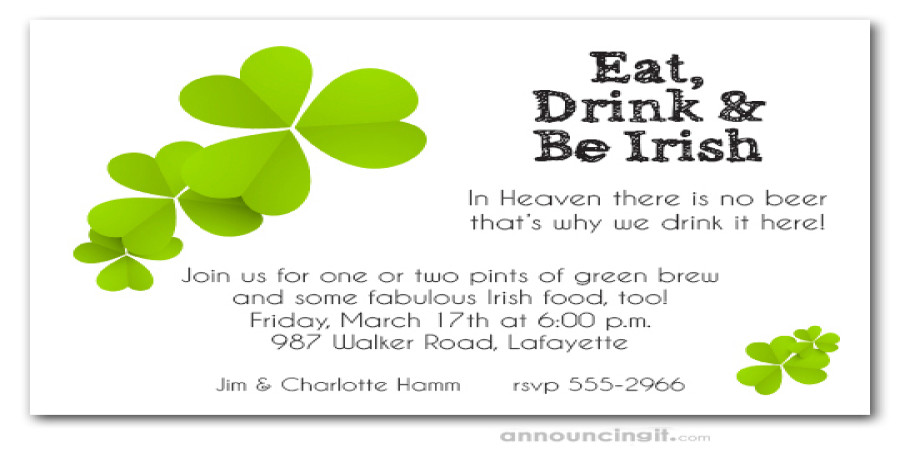 Get Creative with St. Patrick's Day Invitation Wording